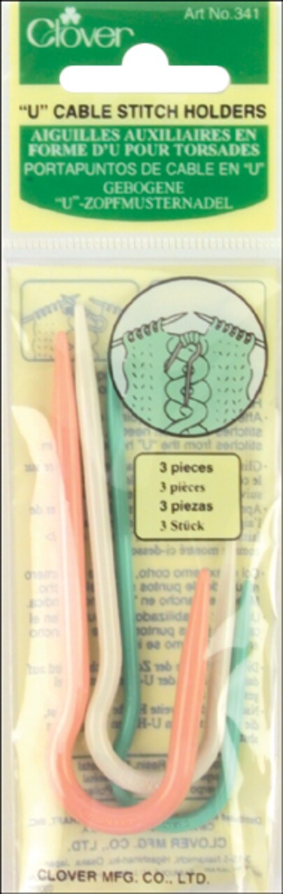 Clover U Cable Stitch Holders-3.5" 3/Pkg - Small, Medium & Large